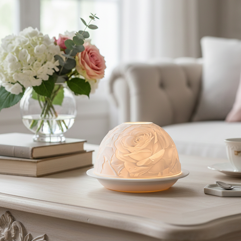 Lighting Decoration Wedding - Elegante Rose Porseleinen Kaarshouder Warm Glow