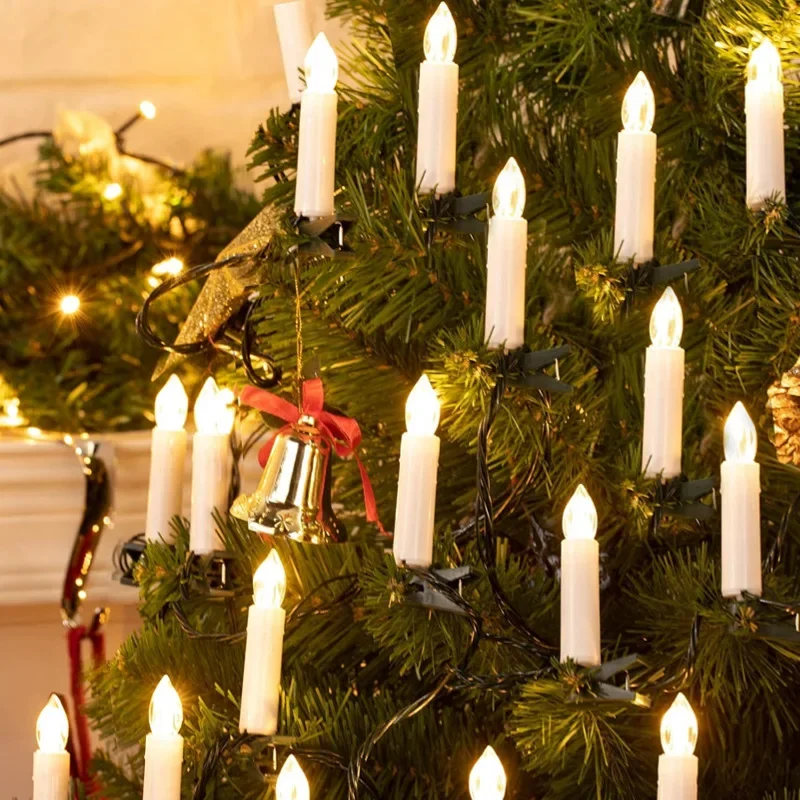 Home Decor Lighting Tree - Vlamloze conische kaarsverlichting 10/20LED met clips,