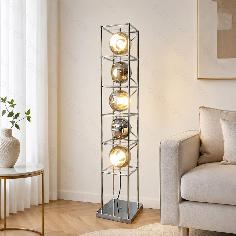 Lighting Decoration Stand - Creatieve Bauhaus vloerlamp van chroom metaal