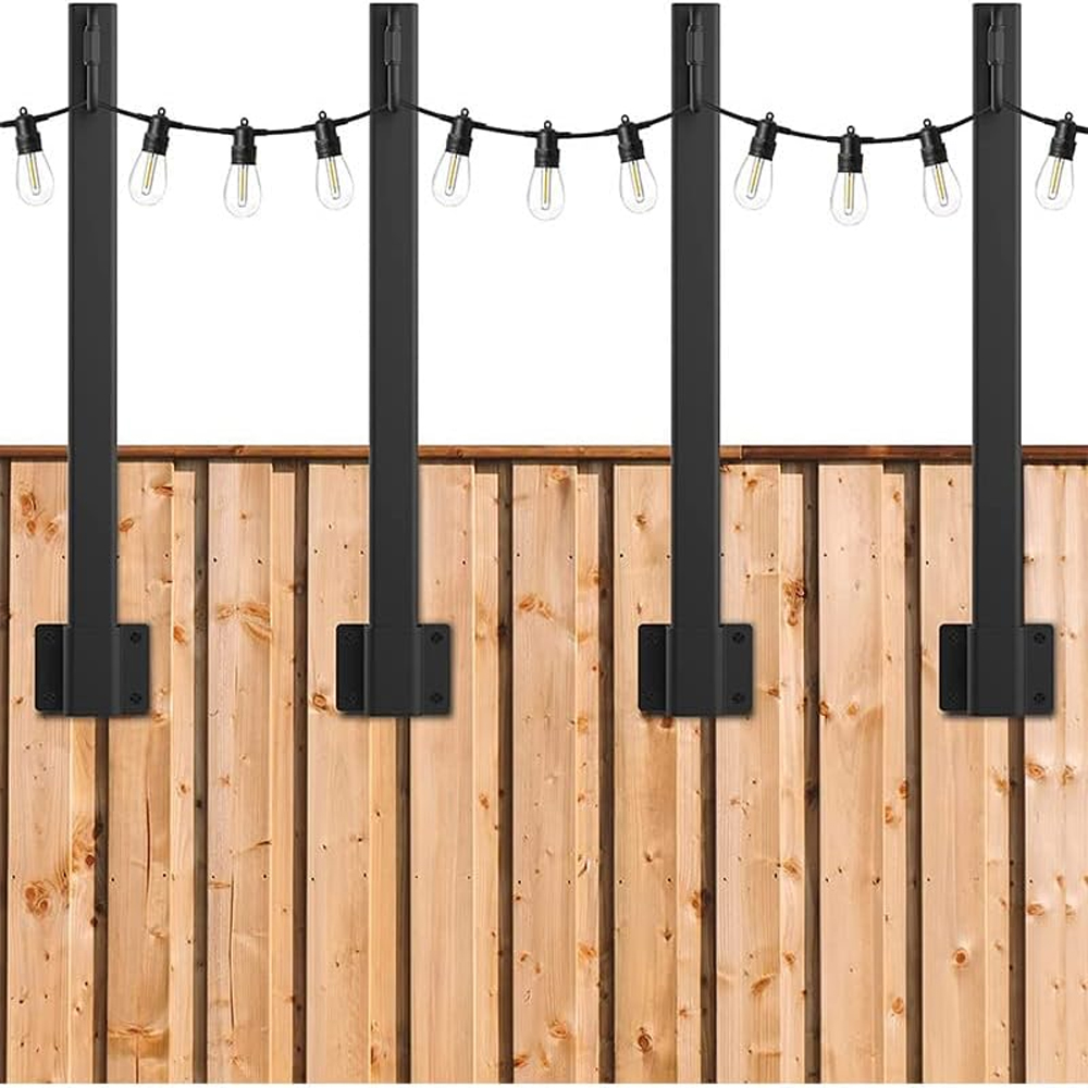 Lighting Decoration Stand - 4 stuks metalen lichtpaalhouders met clip,