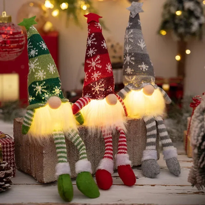 Home Decor Lighting Tree - Kerst gezichtsloze pop kabouter ornamenten LED