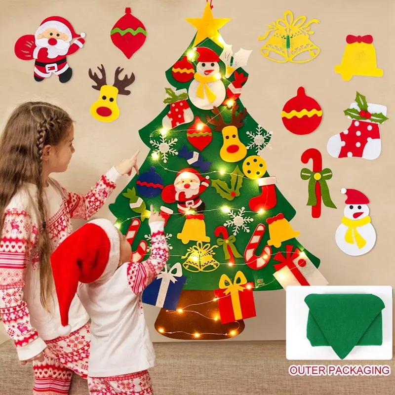 Home Decor Lighting Tree - DIY Vilt Kerstboom met Licht Kerst