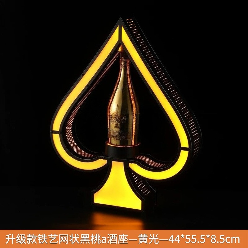 Lighting Decoration Stand - IJzeren kunst LED verlichte wijnfles displaystandaard,
