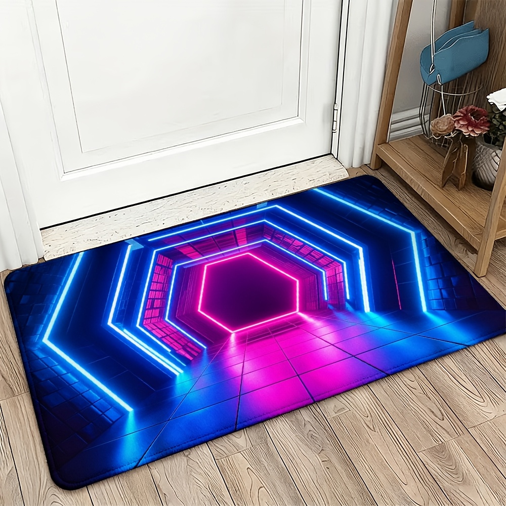 Lighting Effect Home Decor - Cyberpunk neonlichteffect deurmat futuristische LED-tapijtmat voor