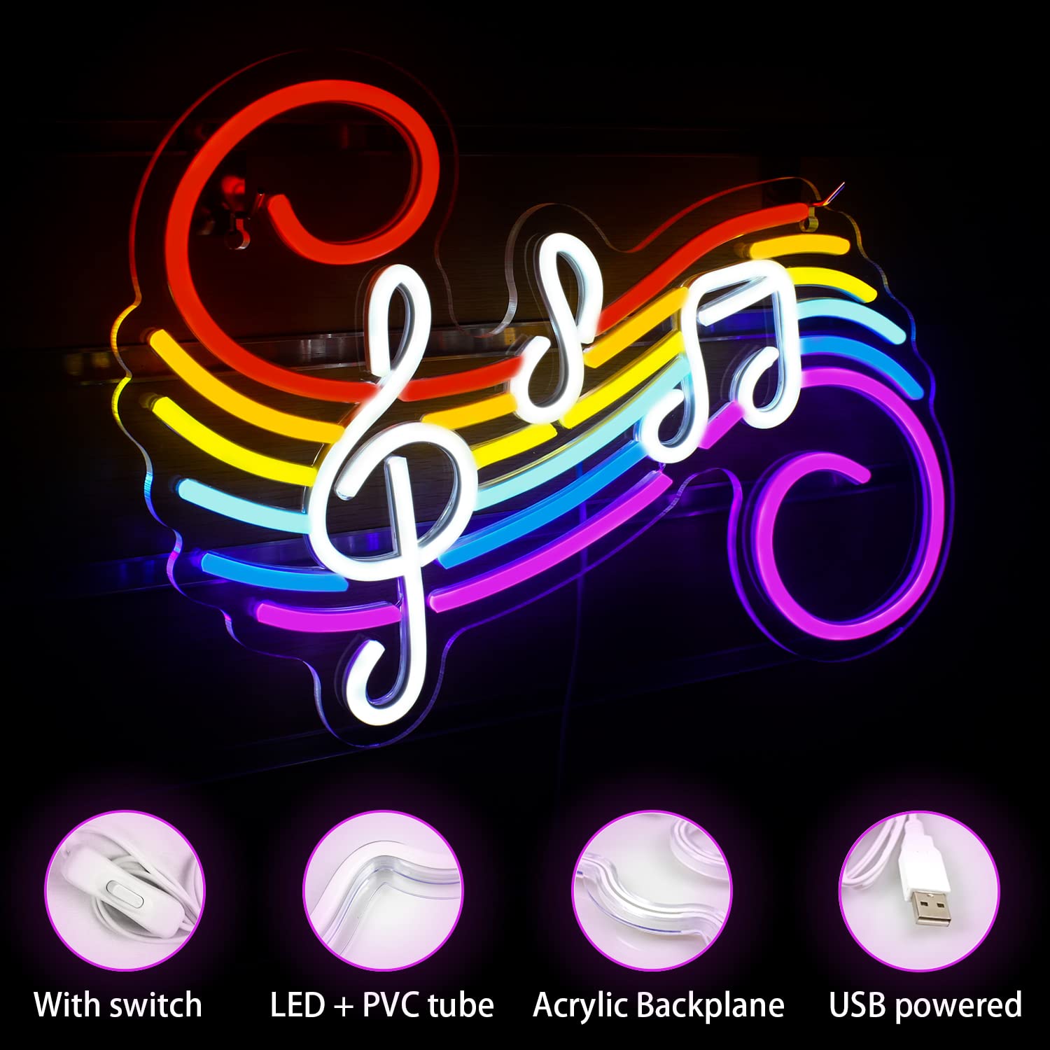 Muzieknoten Neonbord Aanpasbaa - Lighting Decor Wedding recensie en prijs