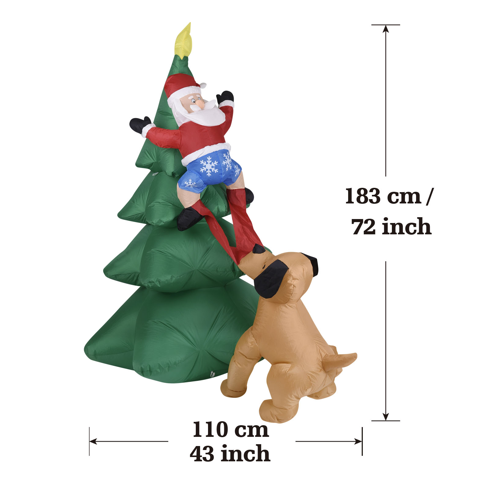 Kerst opblaasbare hond met ker - Home Decor Lighting Tree recensie en prijs