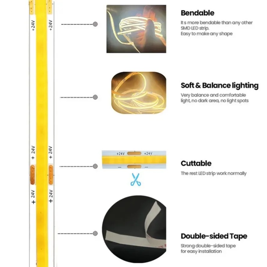 LED COB-striplicht Hoge dichth - Lighting Decor And More recensie en prijs
