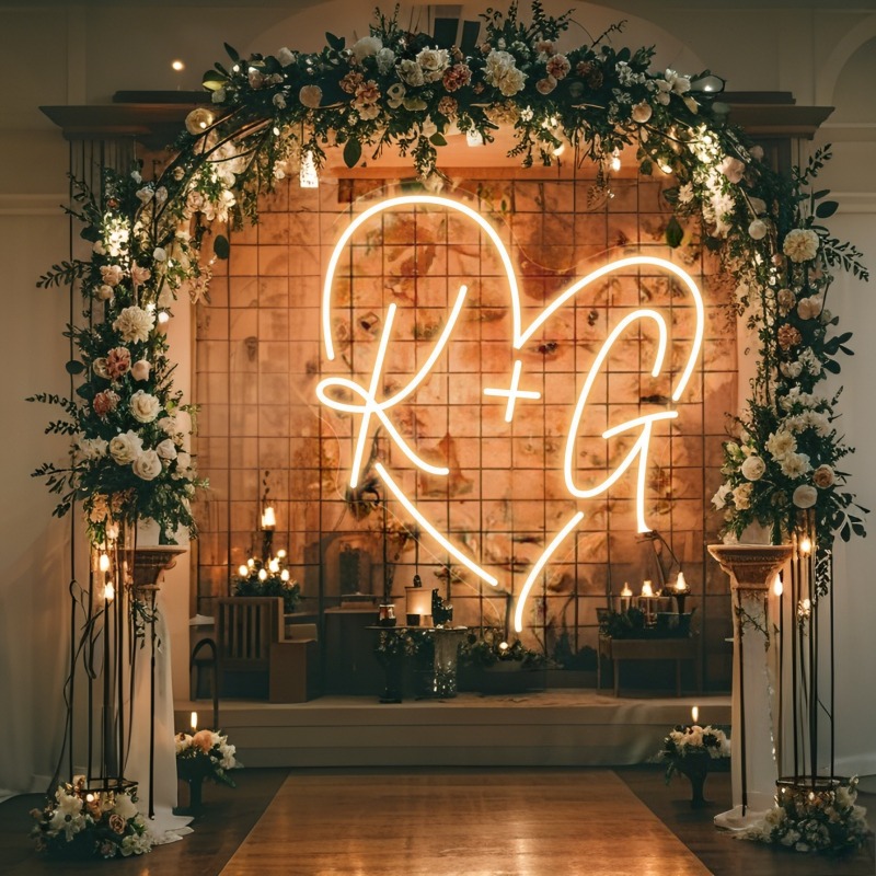 Aangepaste initialen hart LED  - Lighting Decoration Wedding recensie en prijs